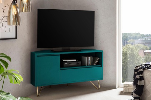 Eck lowboard blau gold - eck, tv-lowboard